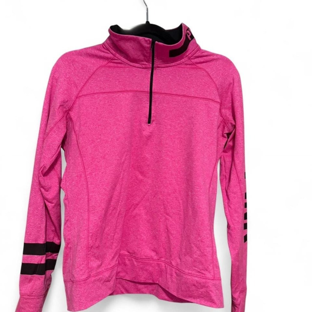 Pink Victoria's Secret Y2K Quarter Zip Hot Pink Sweater Size L